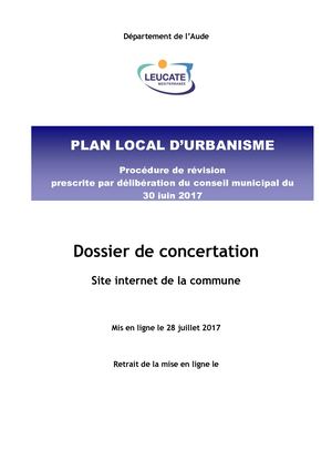Révision Générale du PLU - Dossier De Concertation Leucate