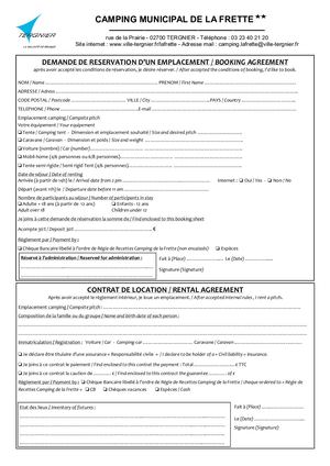 Demande De Réservation 2020