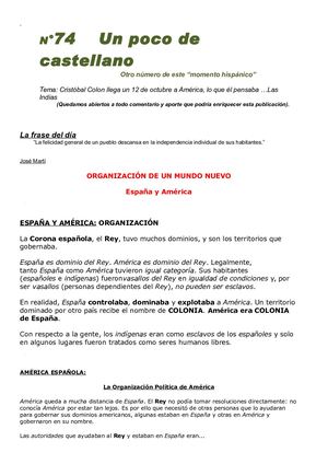 74 Un Poco De Español. 12Octubre