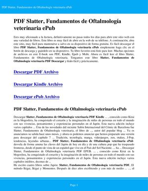 Slatter Fundamentos De Oftalmologia Veterinaria