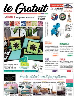 Le Gratuit N° 2114 du 27/0/2020