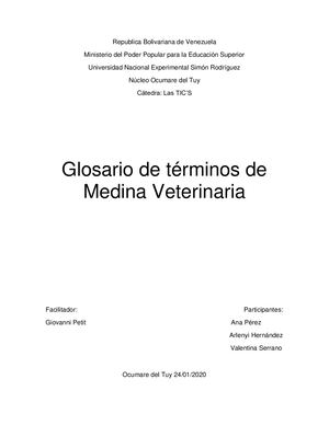 Glosario De Terminos Medicina Veterinaria