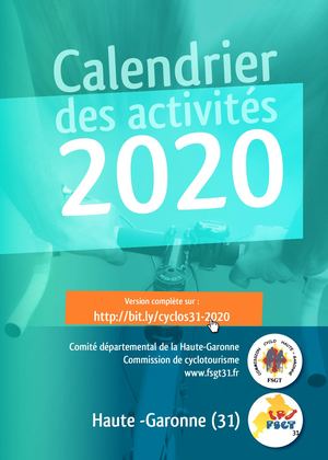 Agenda des activités cyclo 2020 - FSGT 31