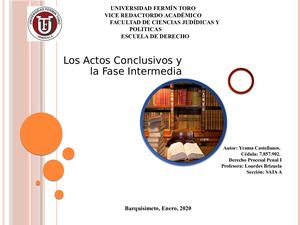 Los Actos Conclusivos Y La Fase Intermedia