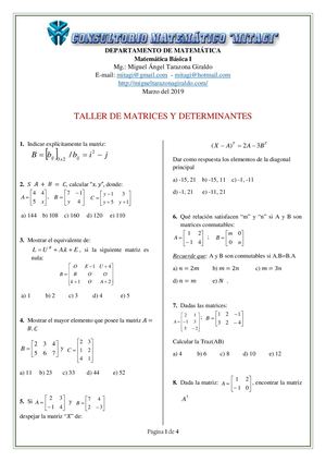 Matrices Y Determinantes 2019