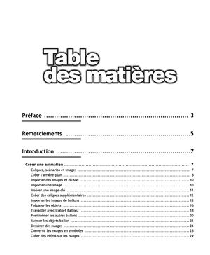 Table des matières