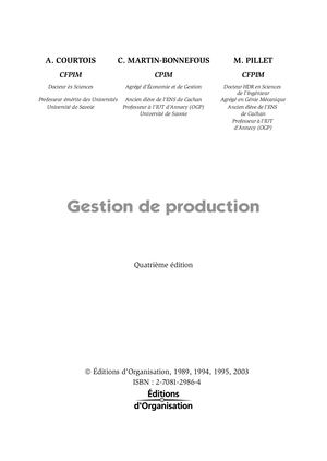 Chapitre 13 - Gestion de production et système d'information