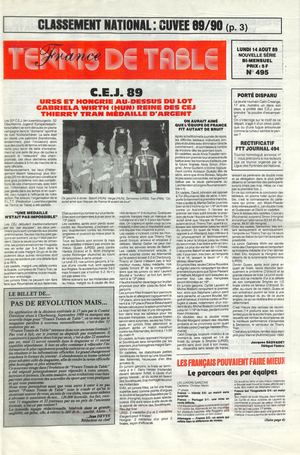 1989 08 495 FRANCE TENNIS DE TABLE