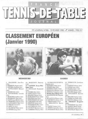 1990 02 506 FRANCE TENNIS DE TABLE JOURNAL