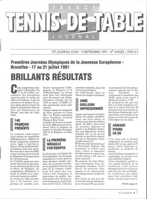 1991 09 541 FRANCE TENNIS DE TABLE JOURNAL