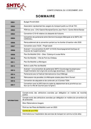 Délibérations Du Comité Syndical Du 12 12 2019