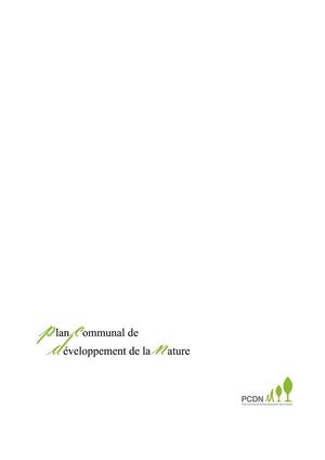 Plan Communal de Développement de la Nature (PCDN) de Tournai - rapport final juin 2010