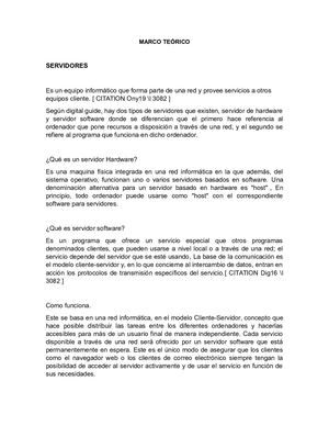 Marco Teórico Servers