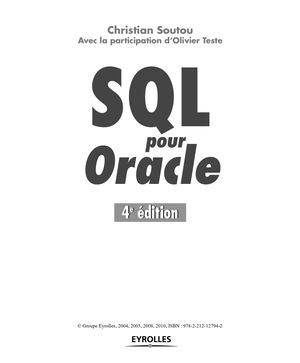 Chapitre 6 : Base du PL/SQL