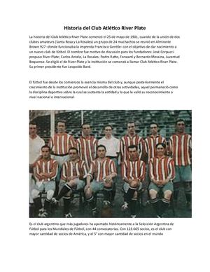 Historia Del Club Atlético River Plate