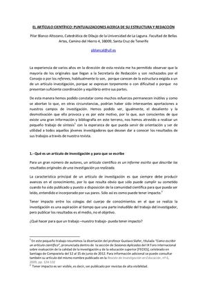 El Artículo Científico Aspectos A Tener En Cuenta