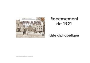 Munster - Recensement de 1921 (Alphabétique)