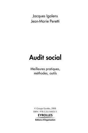Chapitre 1 : Audit social : définitions, démarche et outils