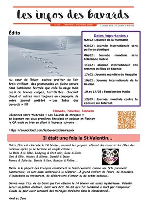 Les Infos des Bavards Fevrier 2020