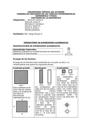 Operaciones De Expresiones Algebraicas