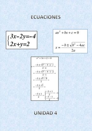 Unidad 4 Ecuaciones
