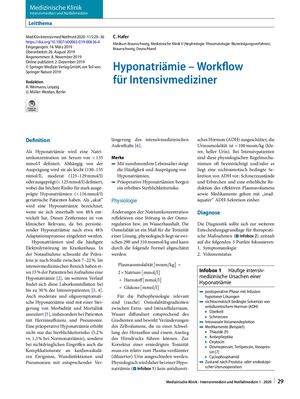 06 Hyponatriämie – Workflow Für Intensivmediziner