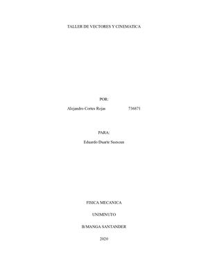 Taller De Vectores Y Cinematica