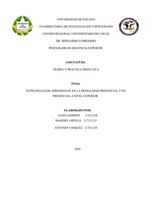 EDUCACIÓN PRESENCIAL Y NO PRESENCIAL