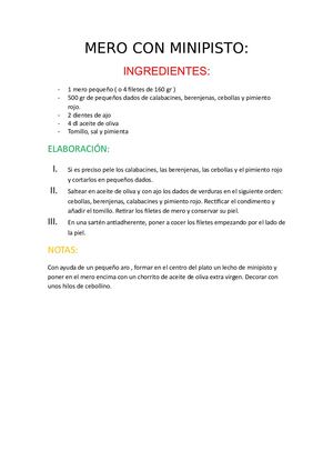 Mero Con Mini Pisto