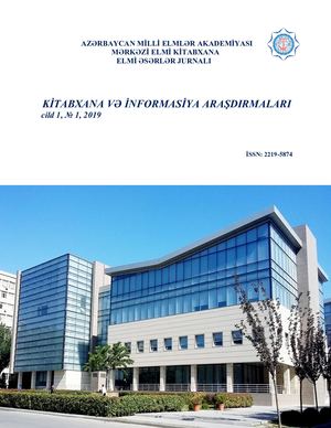 Ki̇tabxana İNformasi̇ya Araşdirmalari Mek Elmi̇ Jurnali Cild 1 N1 2019