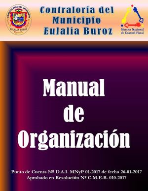 Manual de Organización de La Contraloría del Municipio Eulalia Buroz