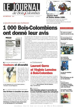 Le journal de Bois-Colombes JBC n°14 - Décembre 1997