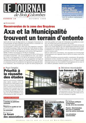 Le journal de Bois-Colombes JBC n°19 -   Octobre 1998