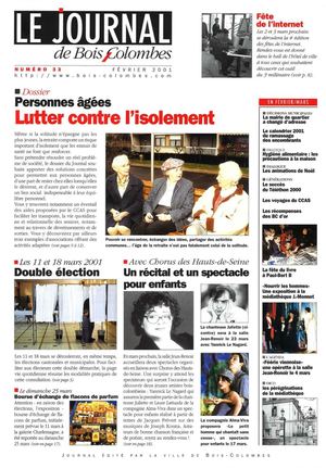 Le journal de Bois-Colombes JBC n°33-  Février 2001