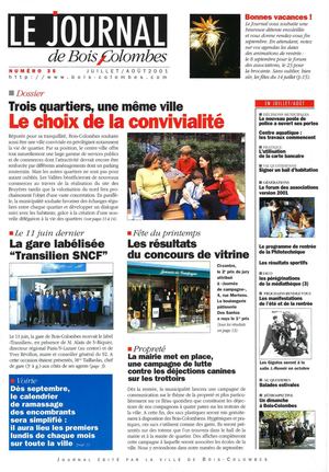 Le journal de Bois-Colombes JBC n°35-  Juillet/Aout 2001