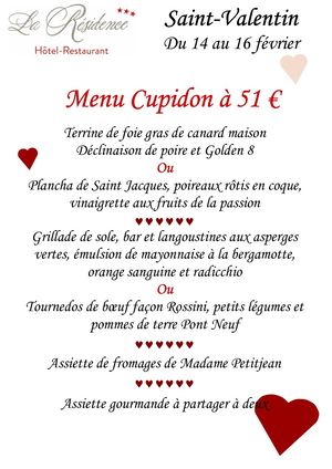 Menu St Valentin 2020