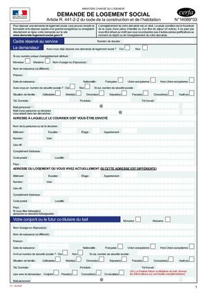 Formulaire Demande En Logement Social