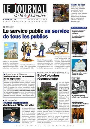 Le journal de Bois-Colombes JBC n°49- Décembre 2003