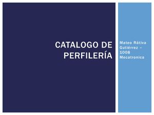 Catalogo De Perfilería