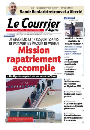 Le Courrier d'Algérie du mardi 4 février 2020