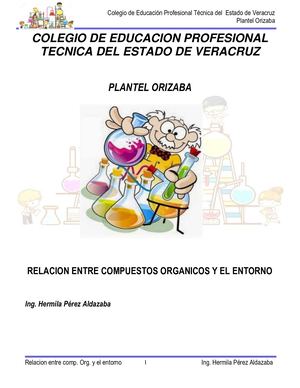Manual de la asignatura de "Relacion entre compuestos orgánicos y el entorno"