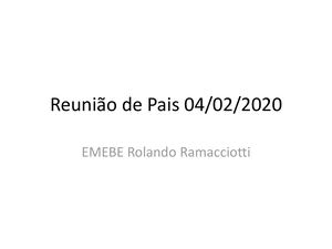 Reunião De Pais 04/02/2020