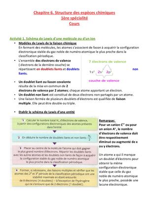 Chap 6 Structure Des Espèces Chimiques Cours