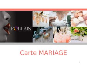 Poulain Traiteur Carte Mariage