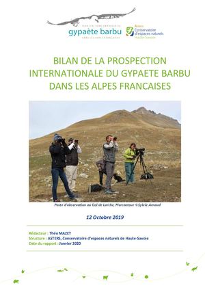 Bilan de la prospection internationale du gypaète barbu dans les Alpes françaises