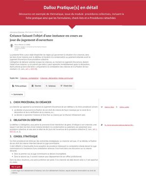 Dalloz Pratique[s] procédures collectives