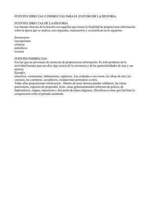 Fuentes Directas Fuentes Indirectas