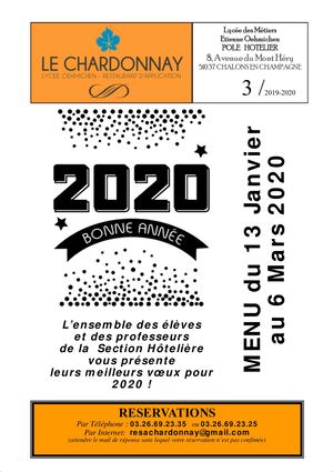 Menus 3 Chardonnay 13 01 20 Au 06 03 20