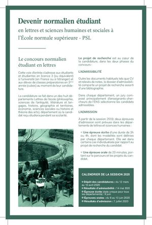 Devenir Normalien Etudiant Lettres 2020