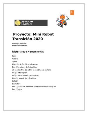 Proyecto Robótica Preescolar 2020